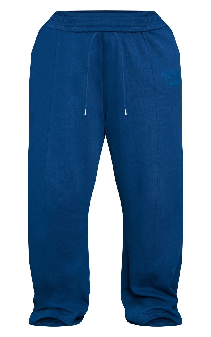 Premium Plus Navy Oversized Pintuck Wide Leg Joggers image 5