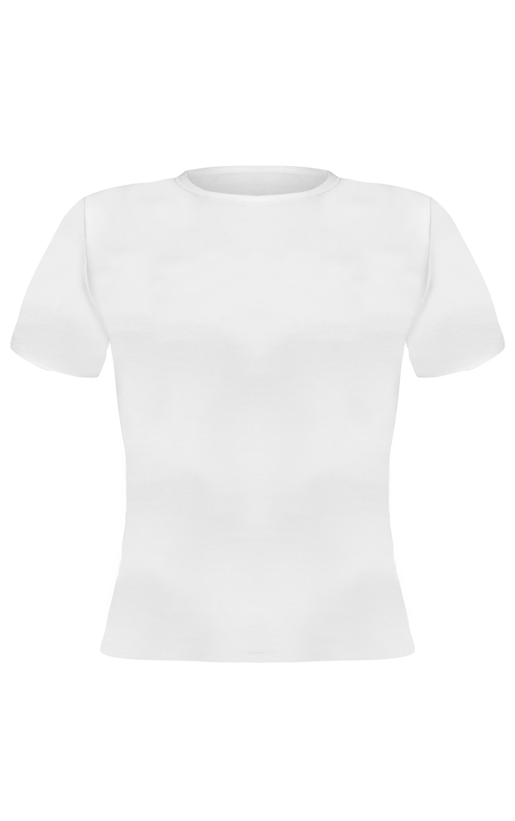 Tall White Cotton Crew Neck Longline Short Sleeve T-shirt image 5