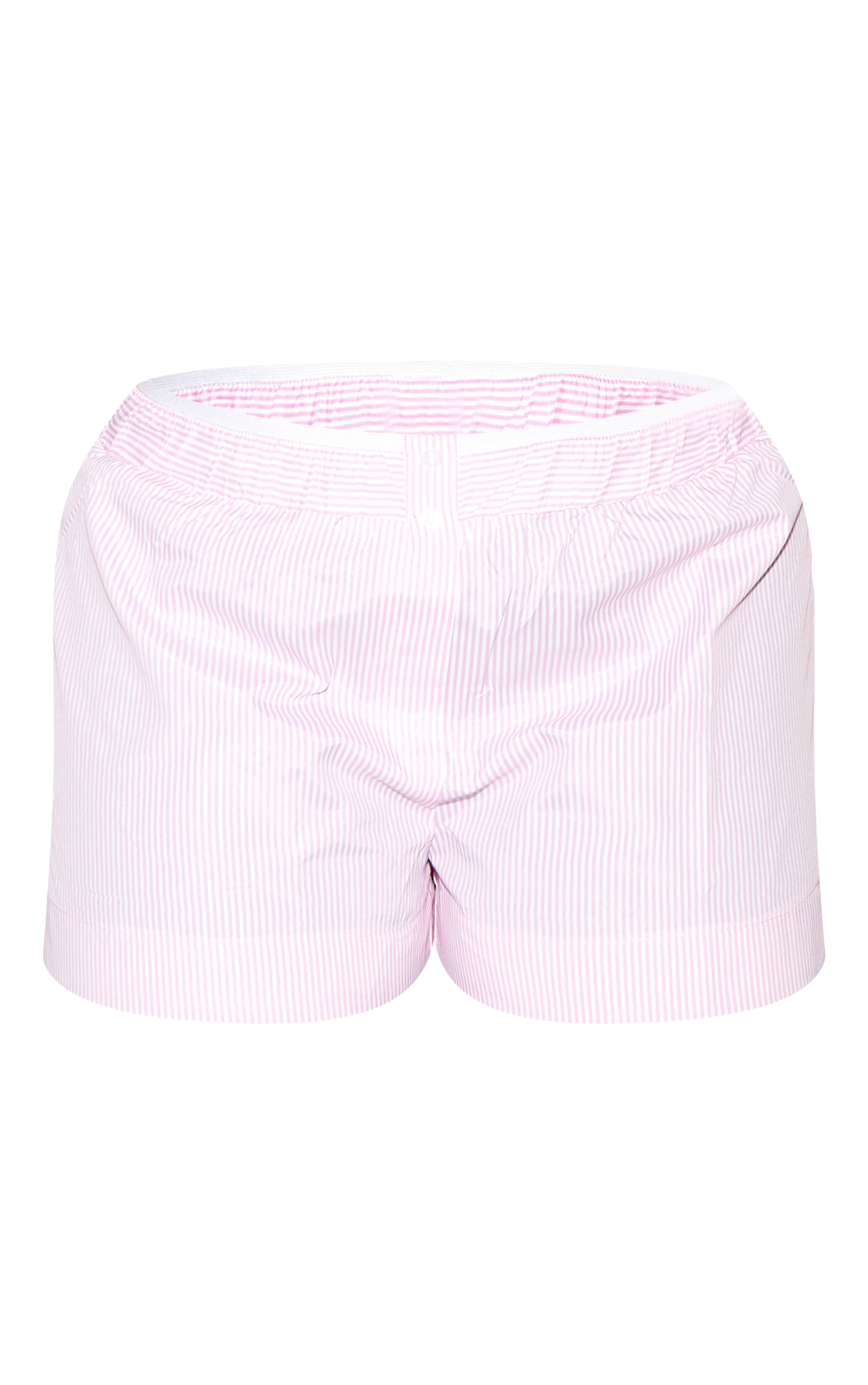 Plus Short en popeline de coton rose à fines rayures et bande contrastante sur la taille image 6