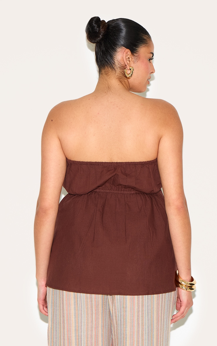Plus Chocolate Bandeau Peplum Top image 2