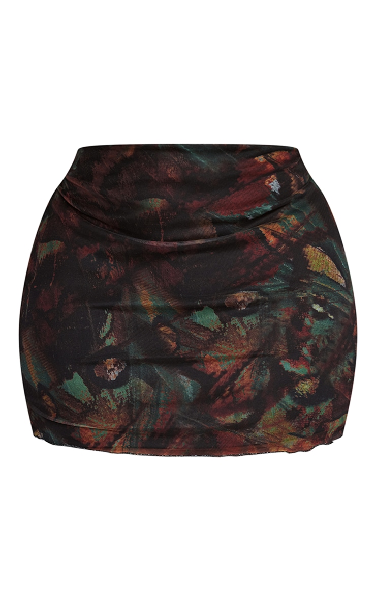 Lettuce Hem Mesh Print Top main image 1