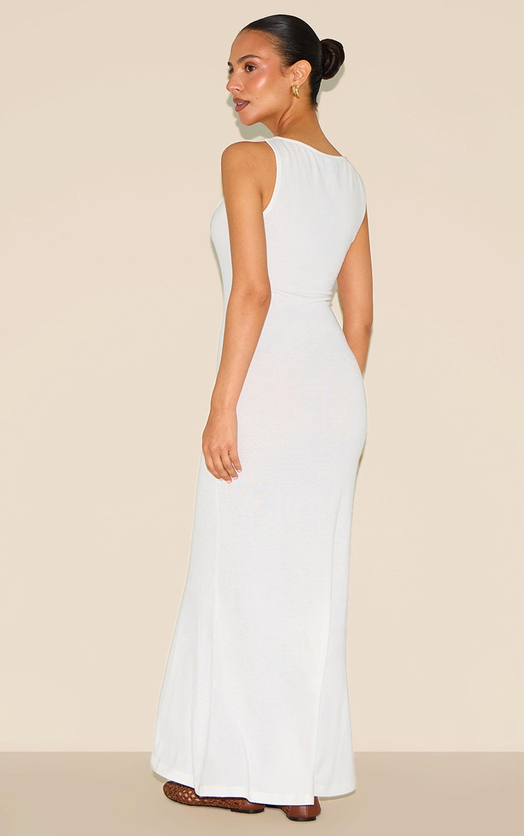 Petite White Fine Knit Maxi Dress image 2