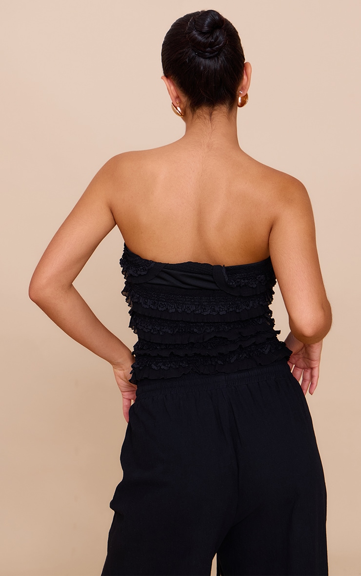 Top bandeau volanté noir image 2