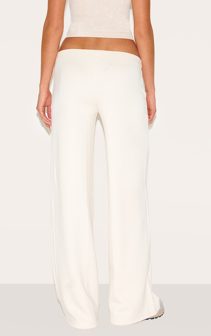 Pantalon large doux crème à taille basse image 3