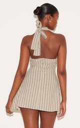 Daley Double-Frill Hem Shift Dress Stripe Print Stone