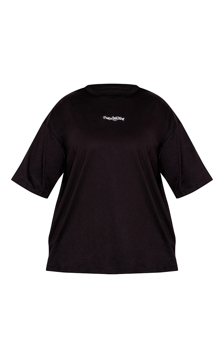 Plus Black Prettylittlething Oversized T-Shirt image 5