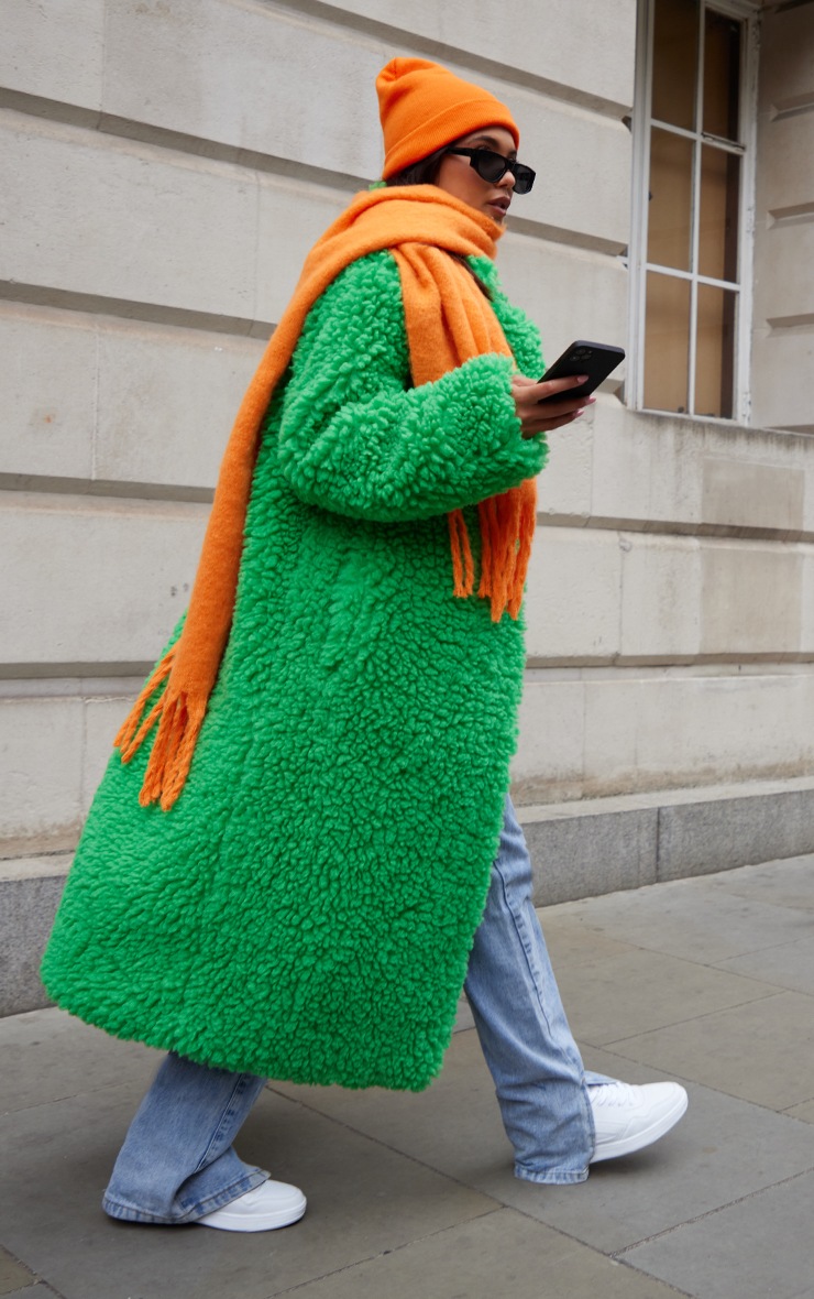 Orange Soft Blanket Tassel Scarf image 1