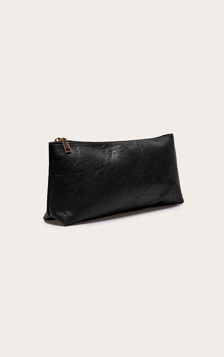 Black Crinkle Boxy Tote Bag Set Of Two image 4