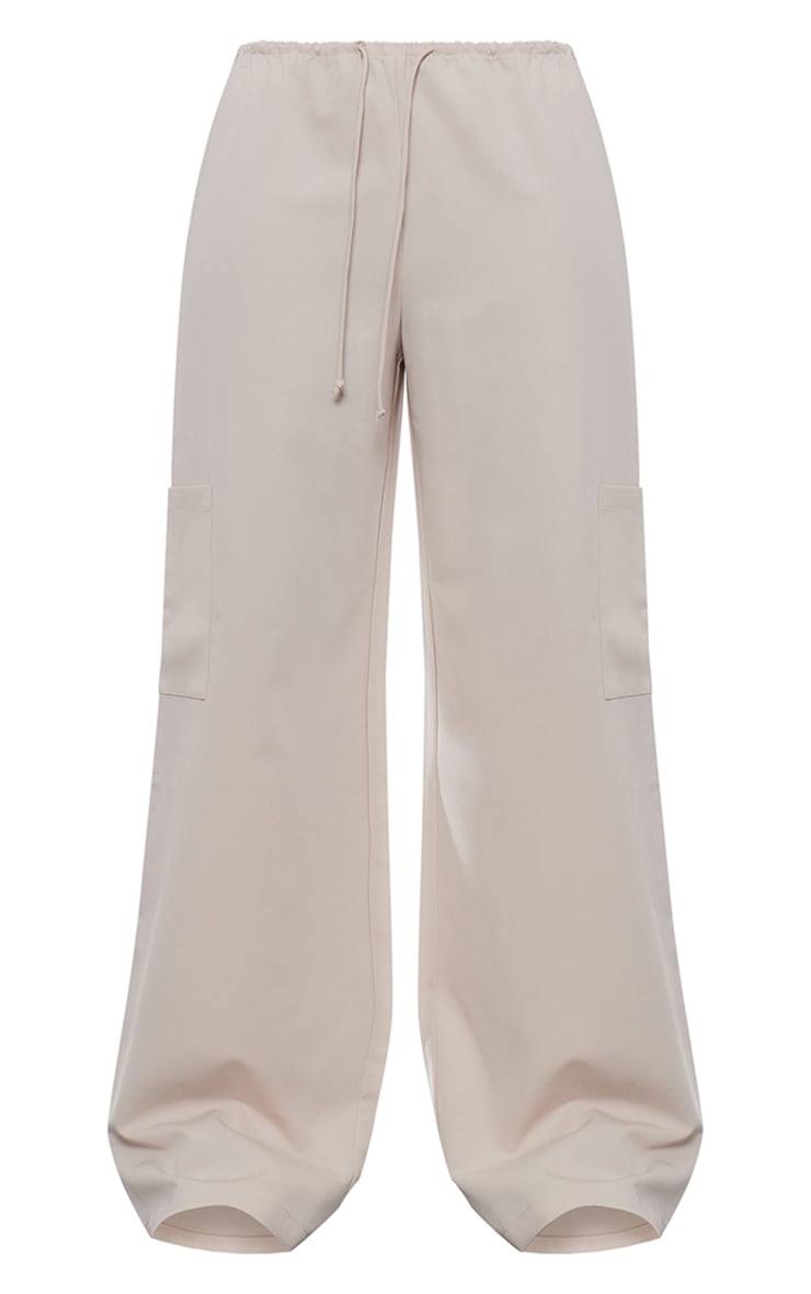 Stone Marl Woven Low Rise Pocket Detail Trousers image 5