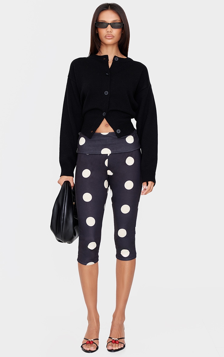 Pantalon capri en jersey gris pierre à pois image 1