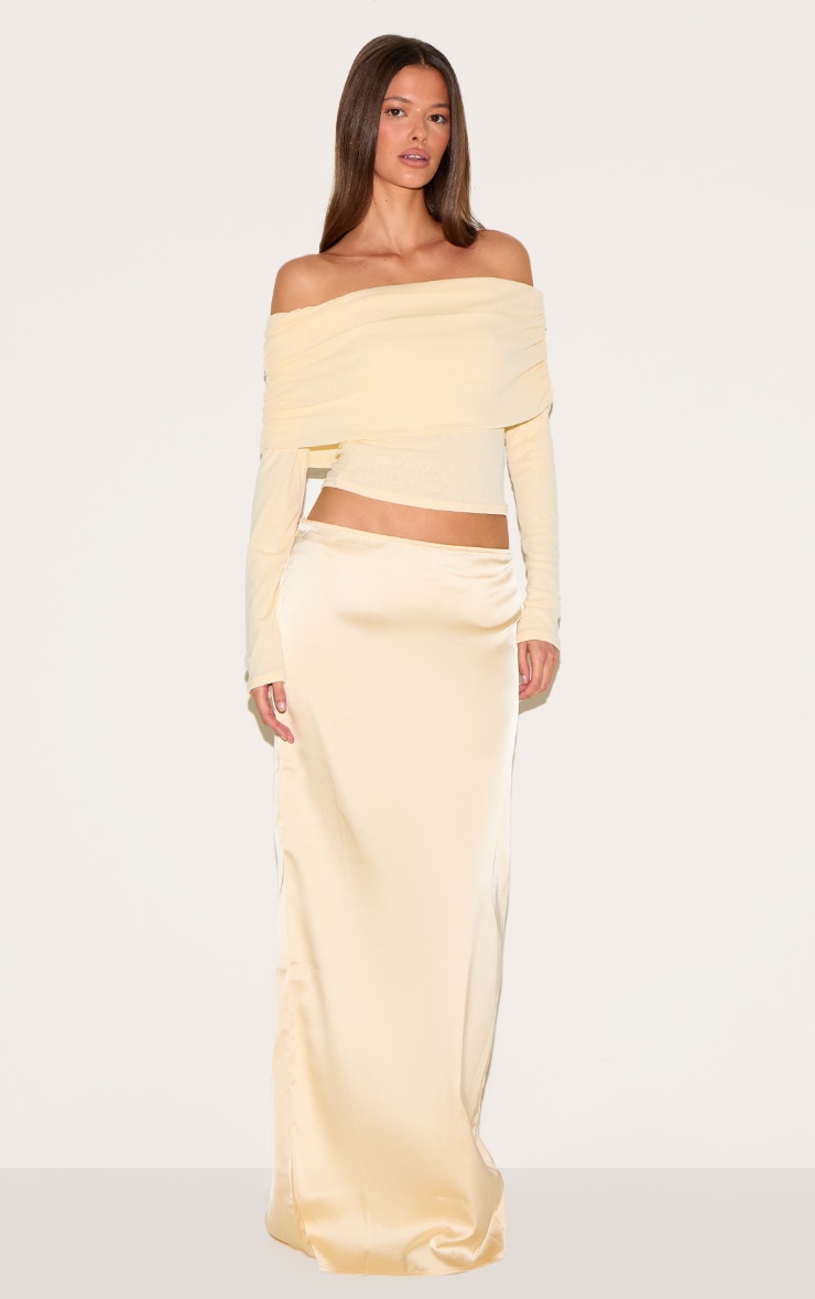 Almond Onion Skin Bardot Ruched Top image 3