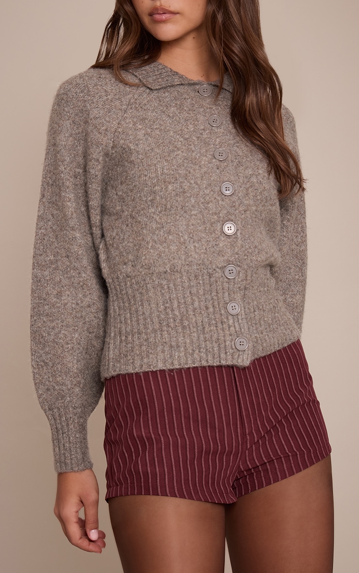 Wine High Waist Peachskin Tailored Shorts image 2