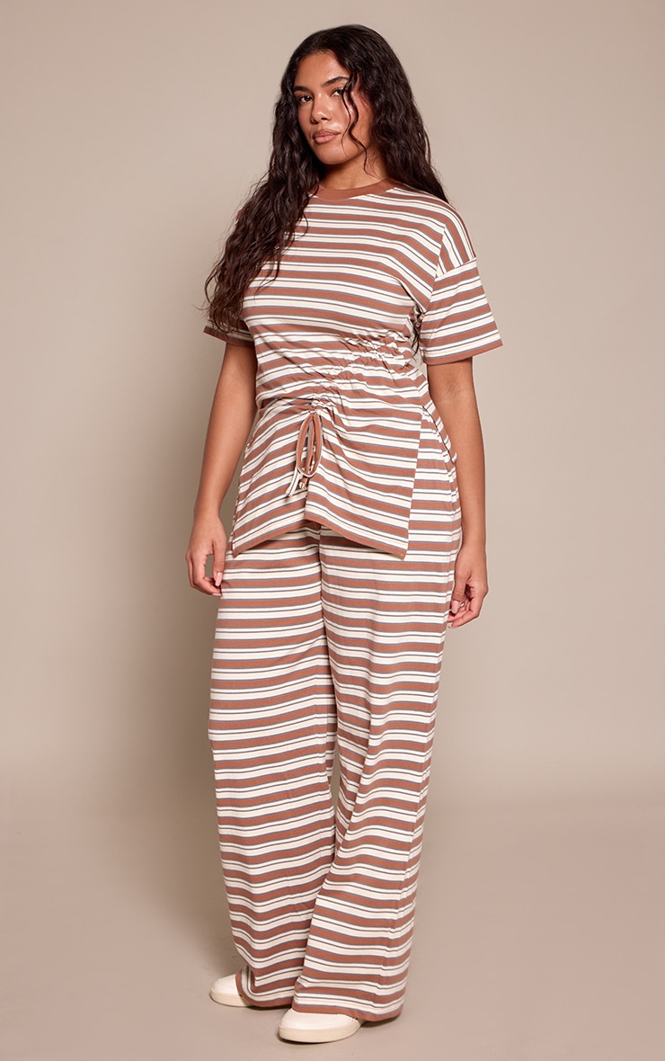 Shape Chocolate Striped Ruched Side Top  image 3