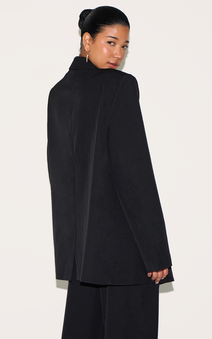 Black Tailored Woven Blazer image 2
