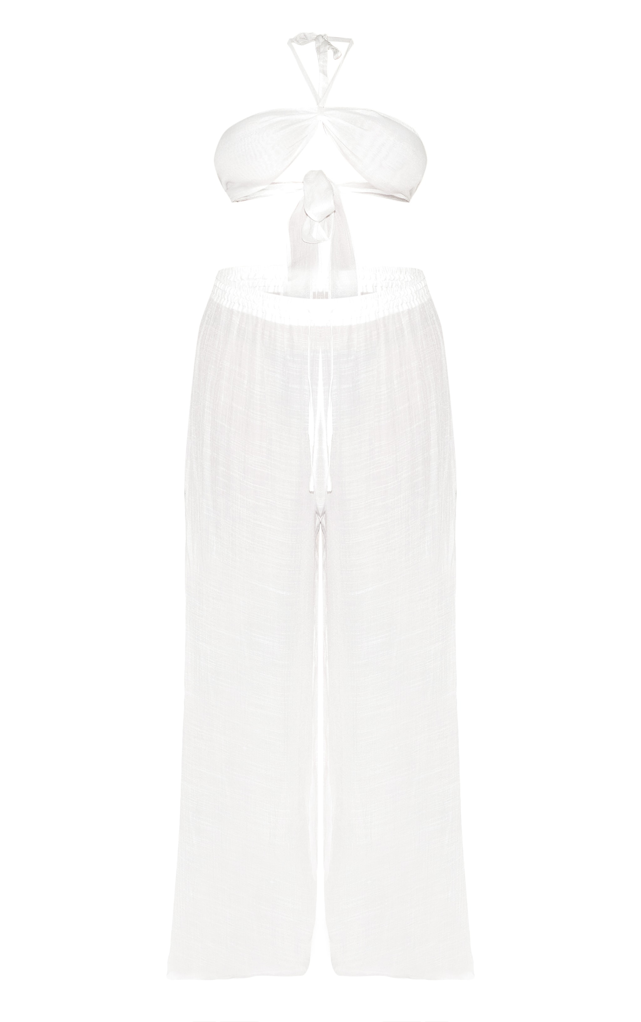Plus White Pants & Top Set image 1