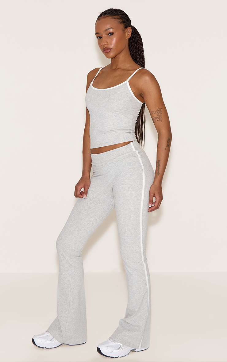 Pantalon de yoga Sculpt petit gris cendré avec détail contrasté image 1