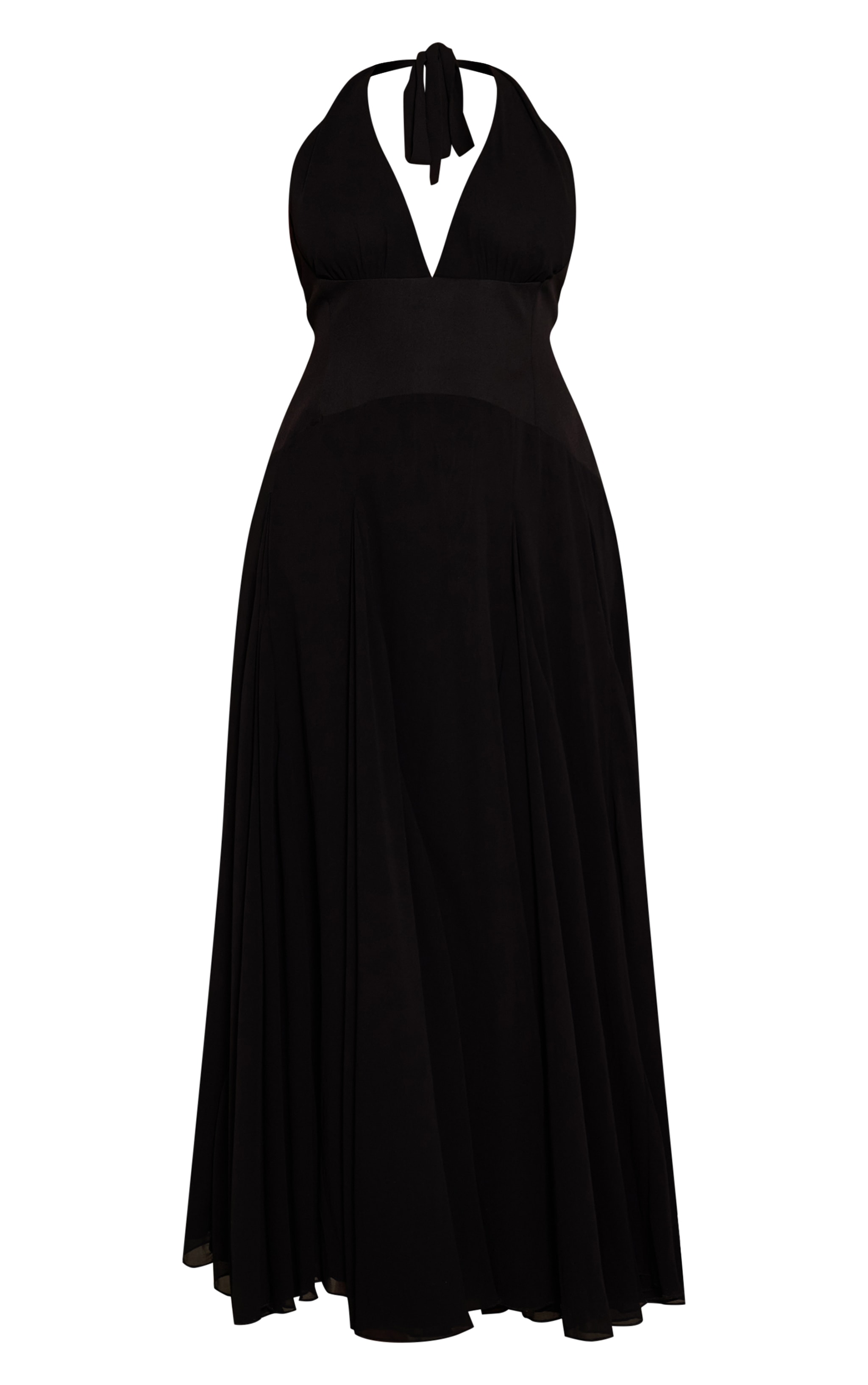 Plus Black Chiffon Halterneck Maxi Dress  image 5