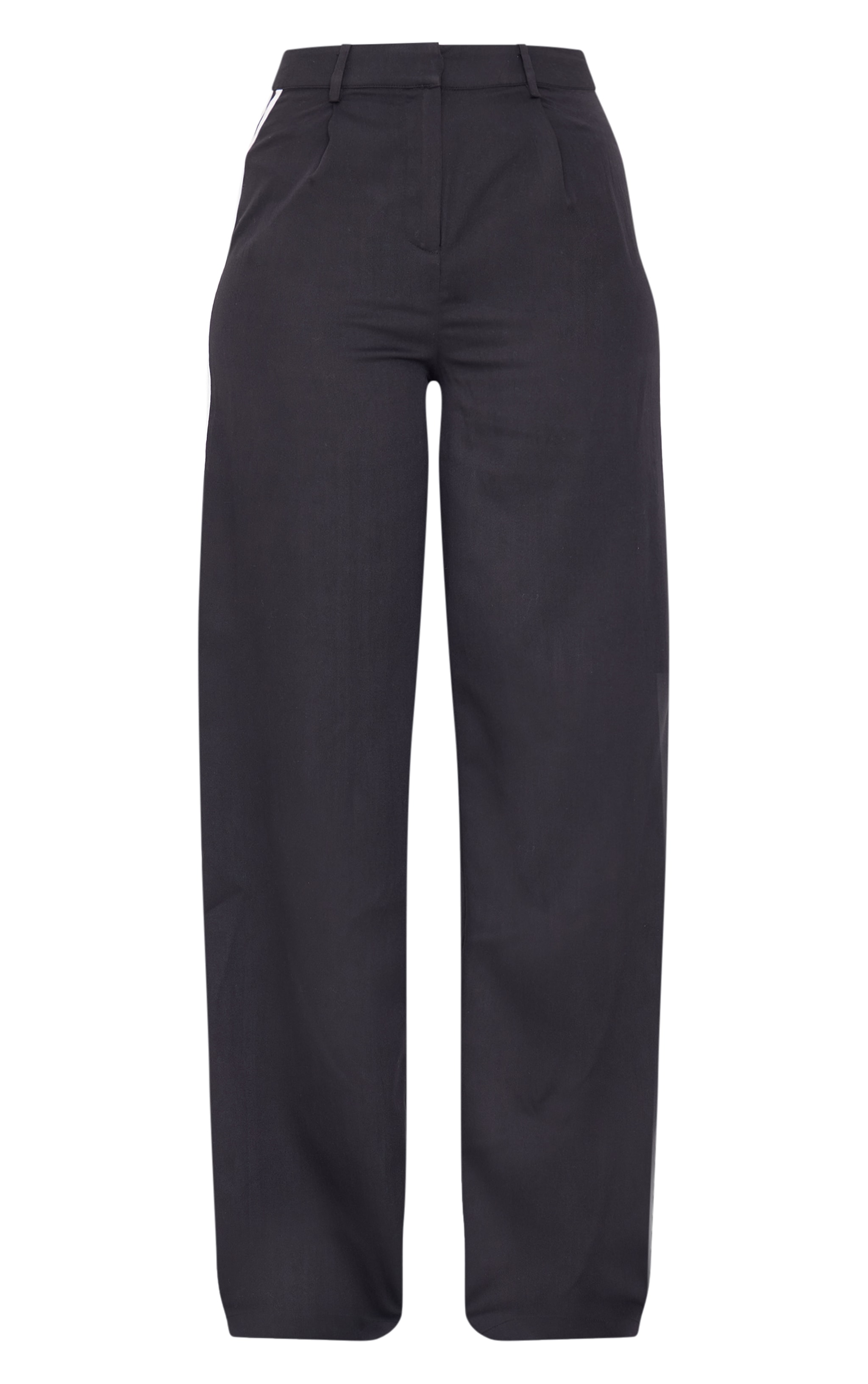 Tall Black Side Stripe Tailored Wide Leg Trousers image 5