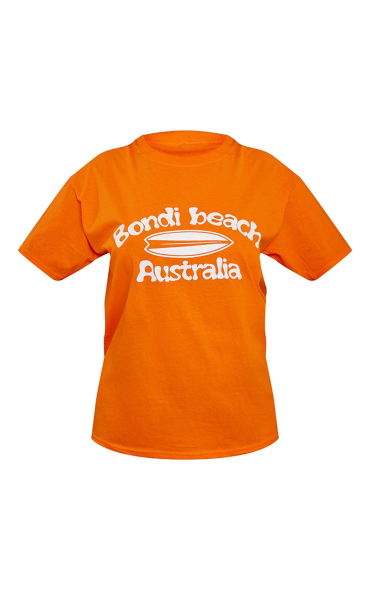 Orange Bondi Beach Print T Shirt image 5