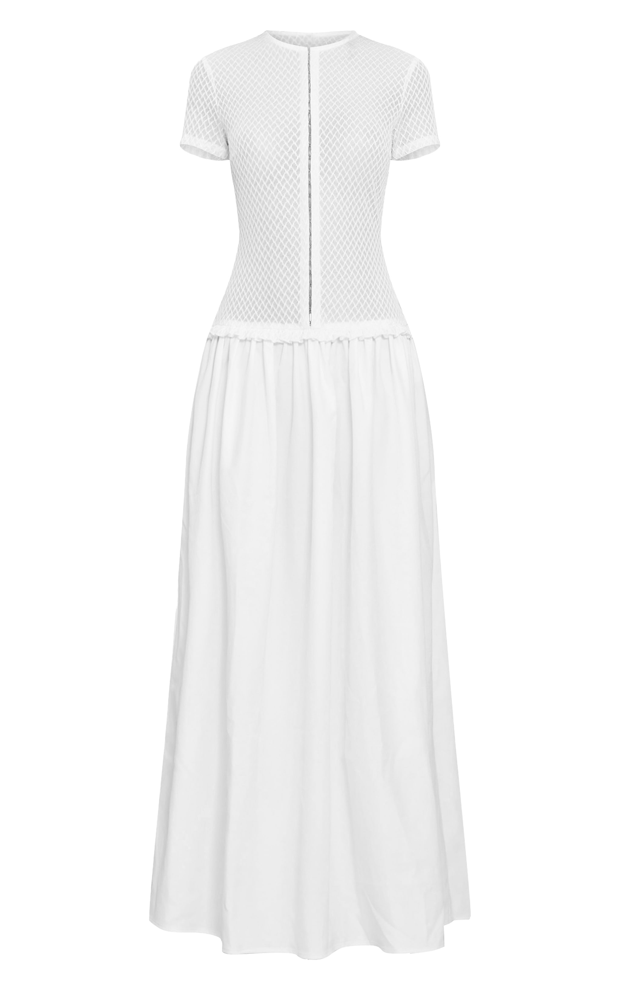 Petite White Hook & Eye Detail Drop Waist Maxi Dress image 5