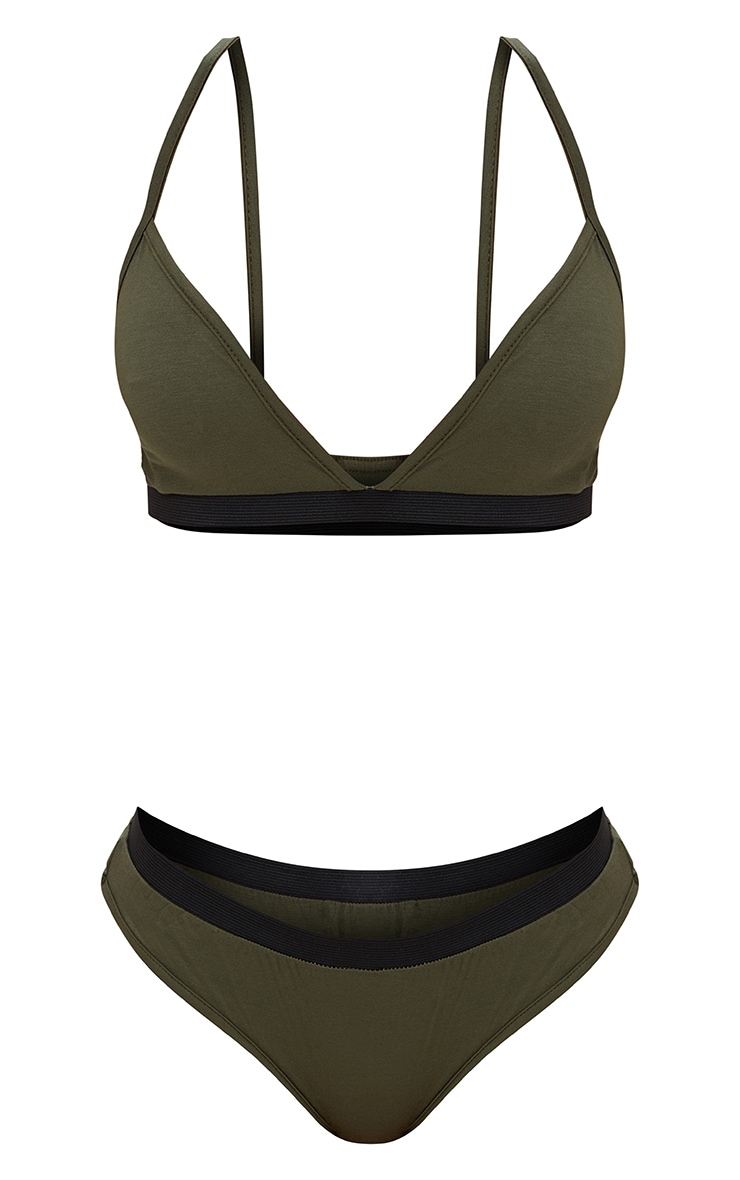 Basic grey jersey bra and knicker set 6 5
