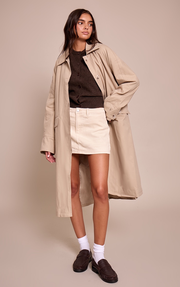Butter Yellow Button Up Denim Mini Skirt image 4