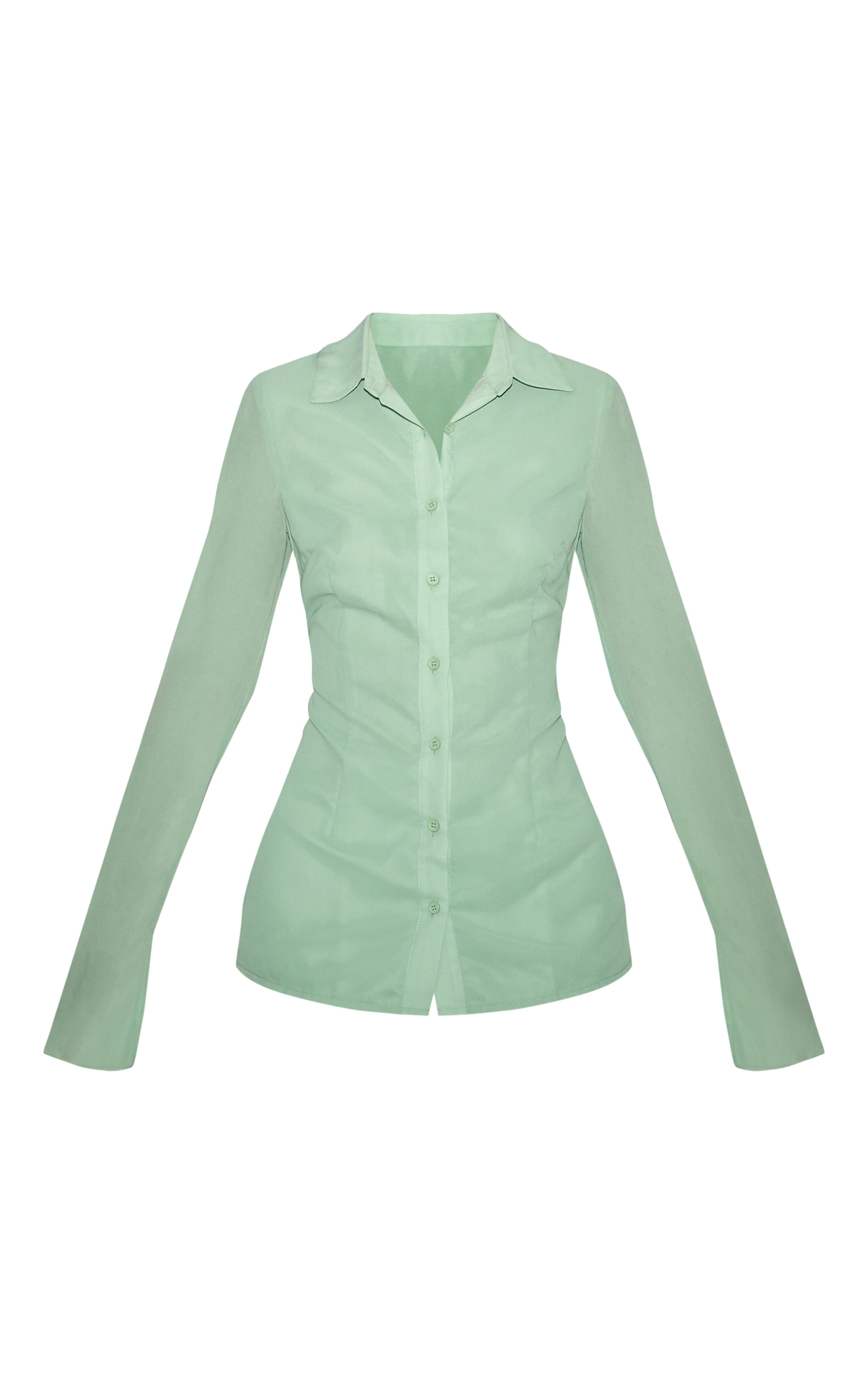 Pale Lime Fitted Chiffon Shirt image 5