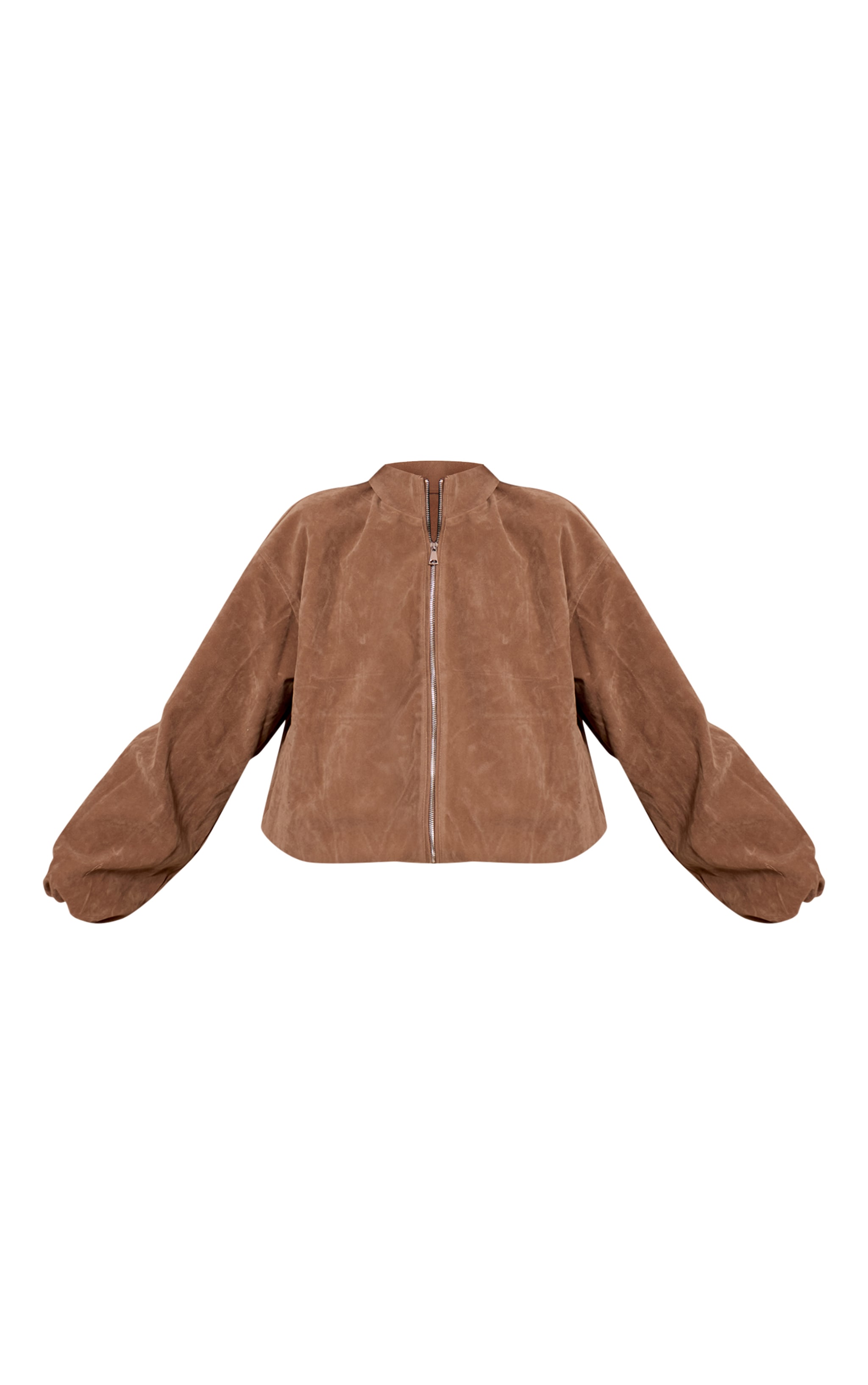 Mushroom Faux Suede Bomber Jacket image 5