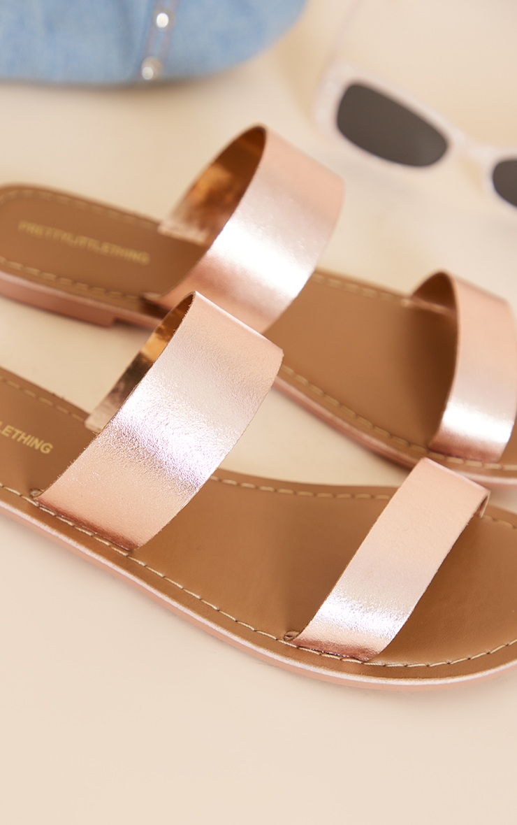 Sandales basique en cuir rose gold image 4