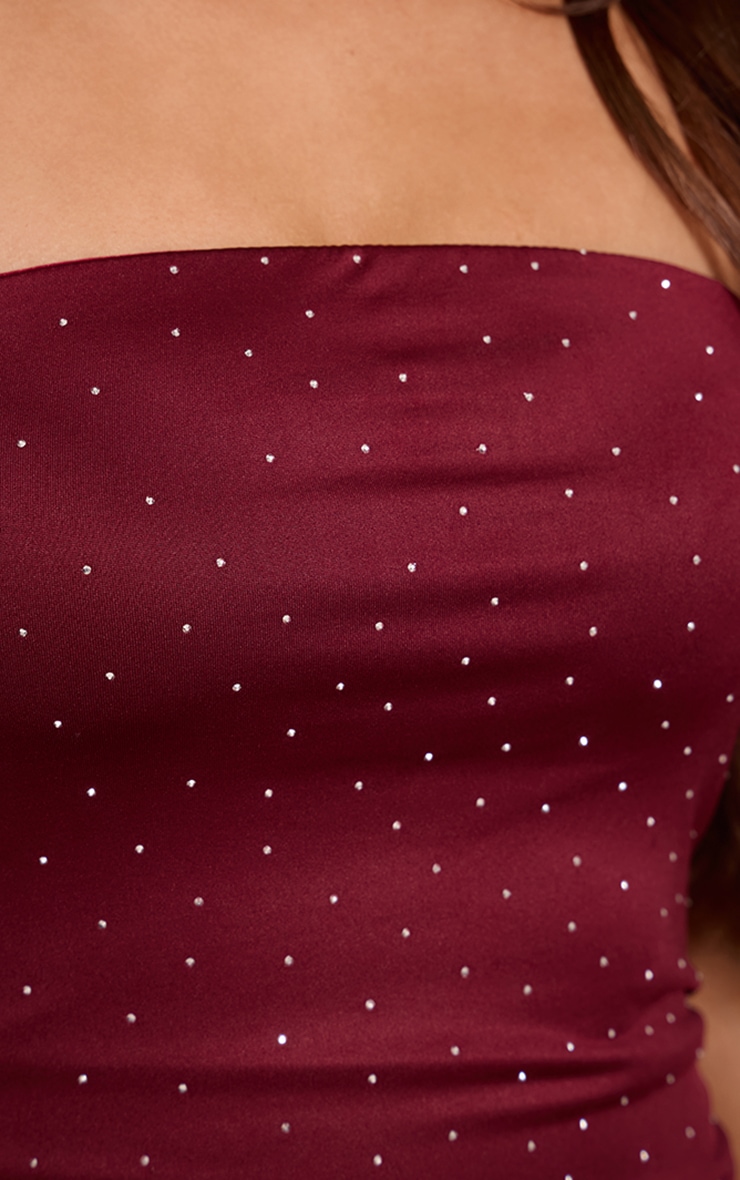 Wine Hotfix Slinky Bandeau Top image 4
