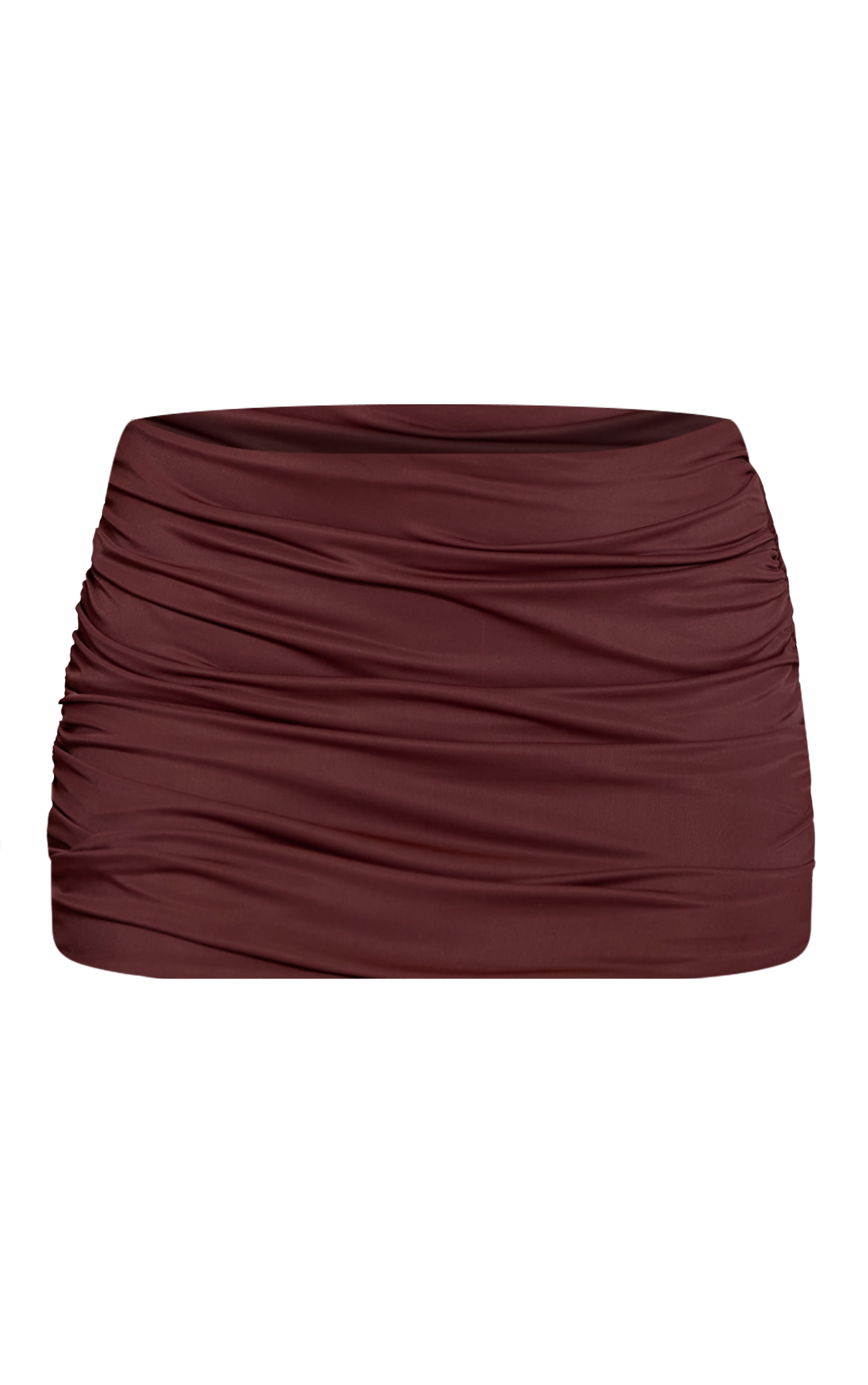Chocolate Matte Sculpt Ruched Mini Skirt  image 6