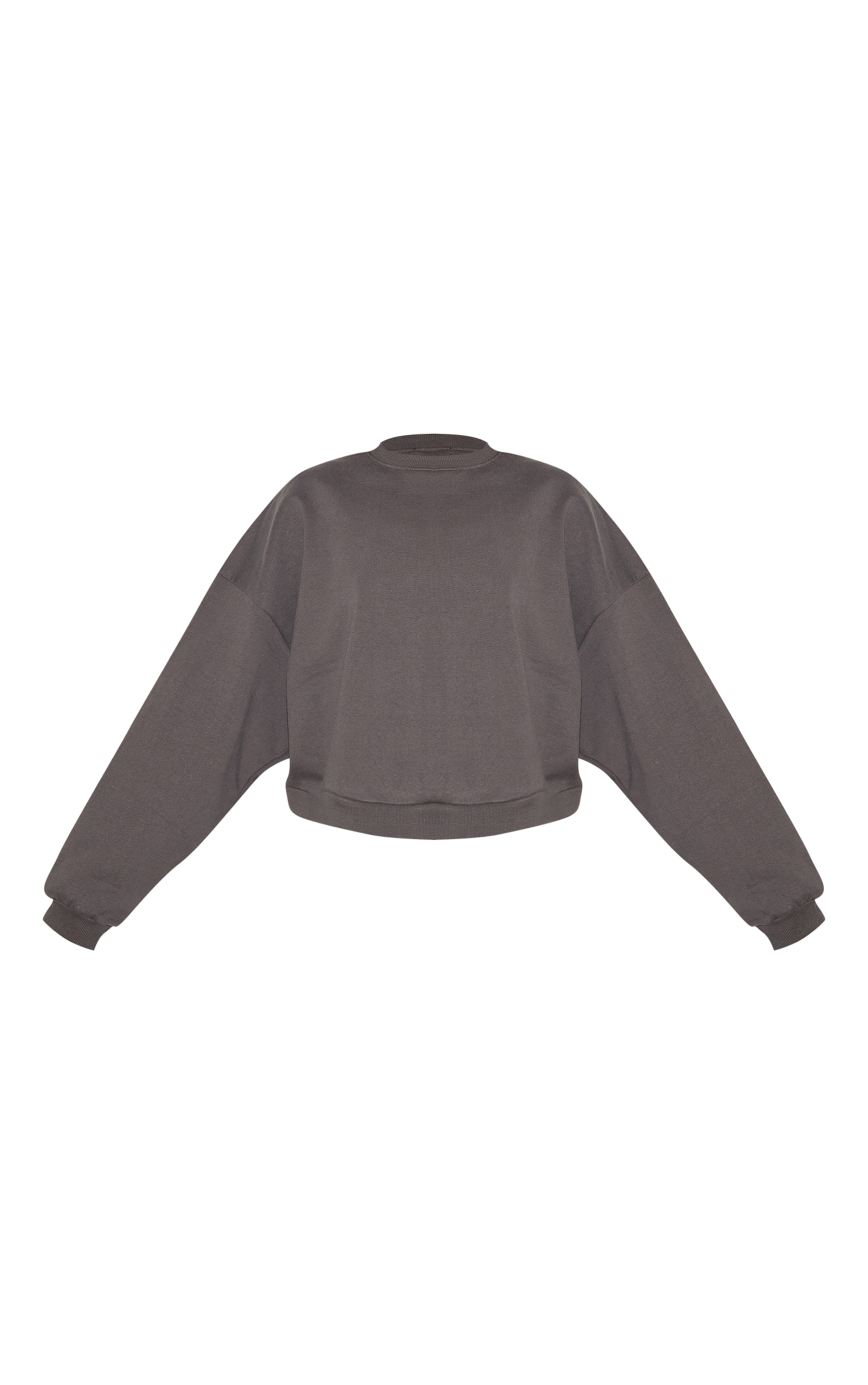 PRETTYLITTLETHING Tall Charcoal Premium Studio Print Boxy Sweatshirt image 5
