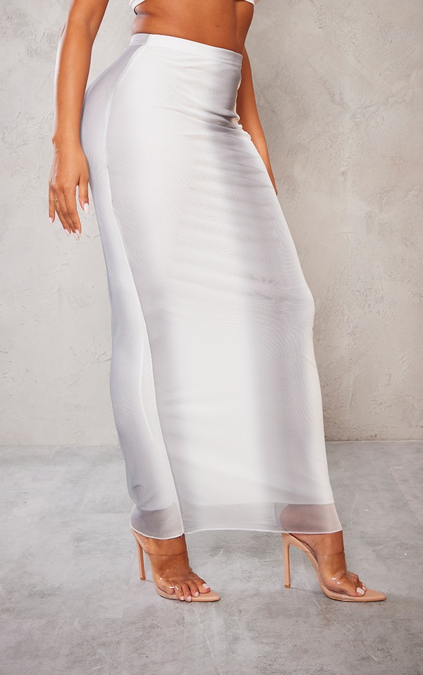 Sexy Mesh Skirt Set Grey G Print - XS/ S / M main image 1