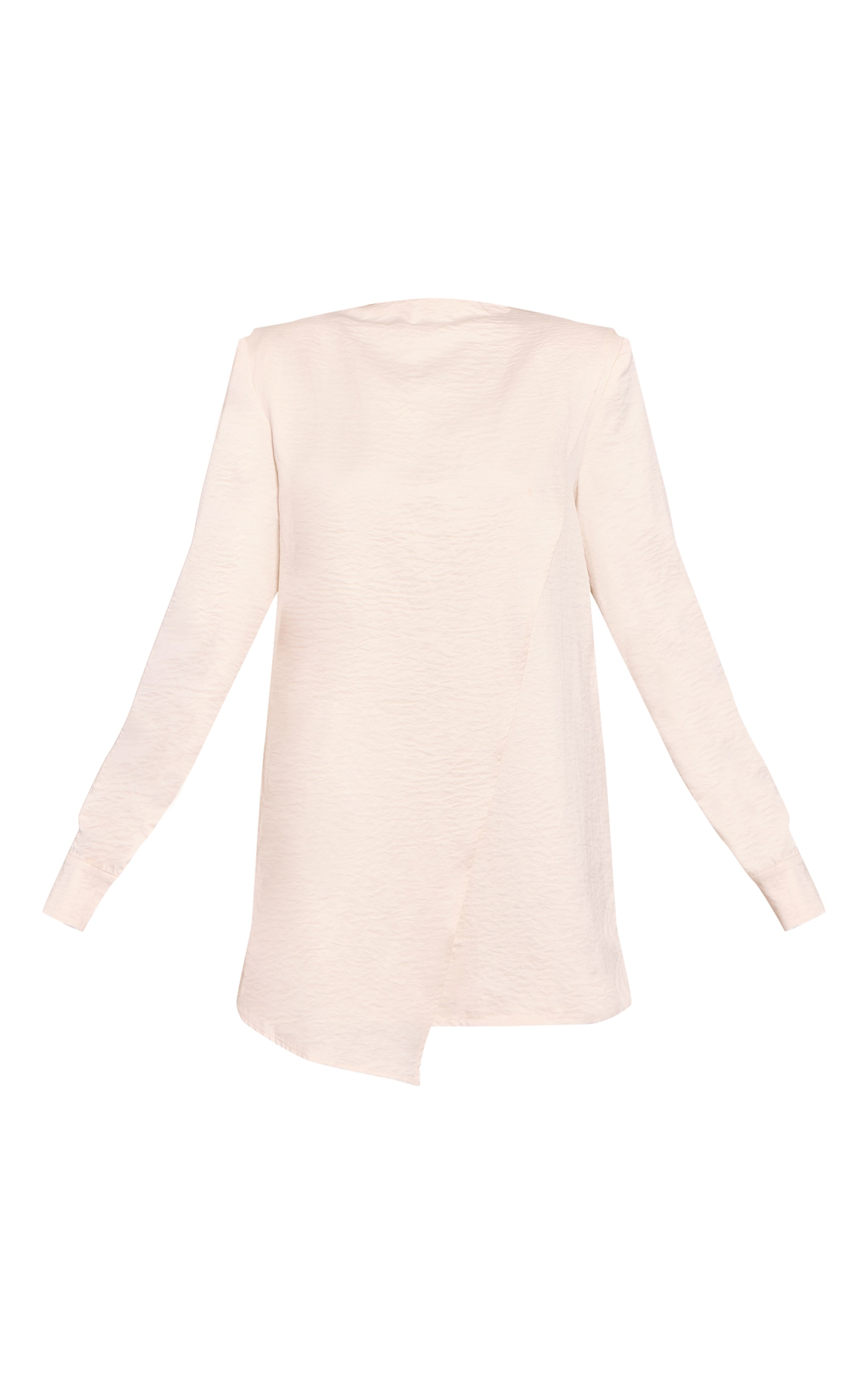 Cream Textured Long Sleeve Mini Smock Dress image 5