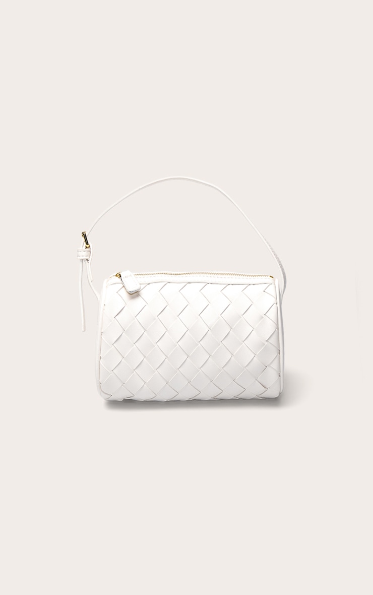Cream PU Weave Cross Body Bag image 2