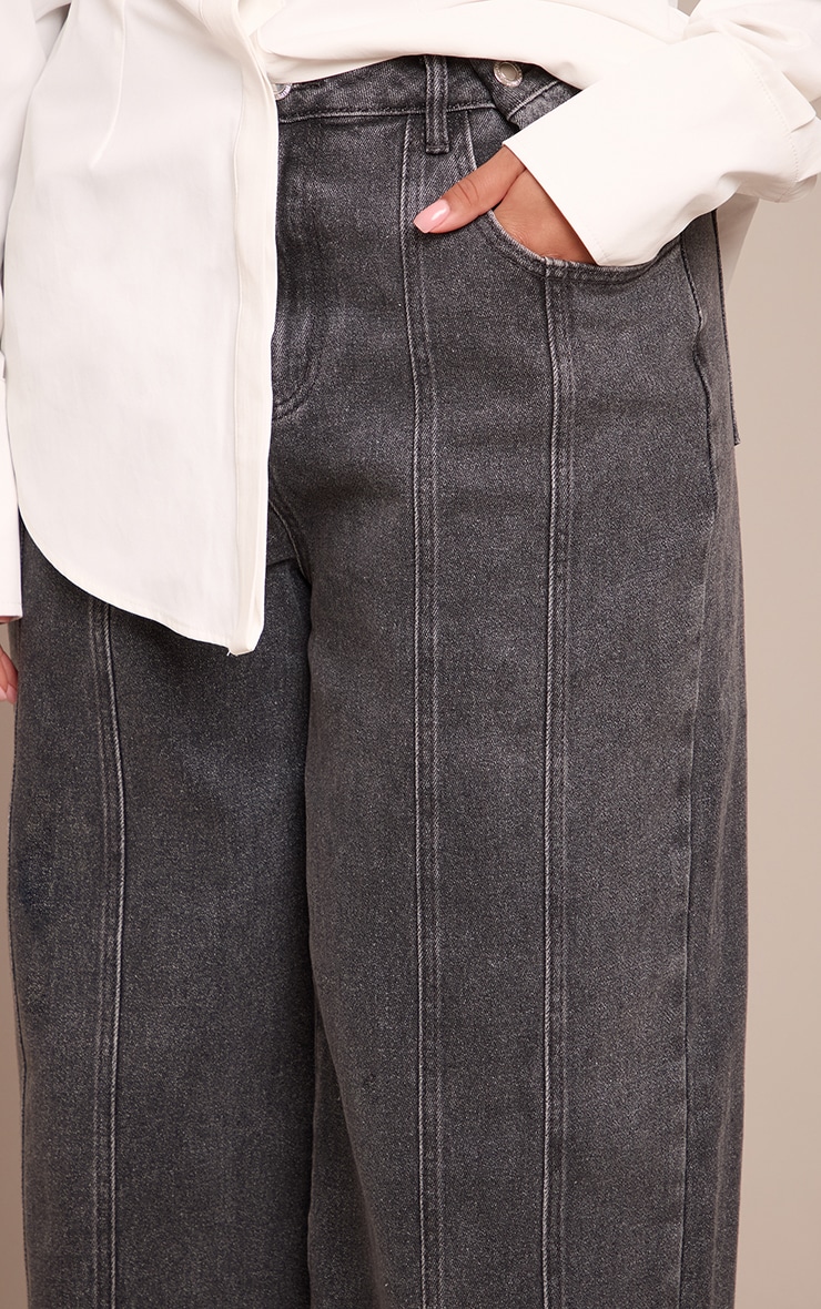 Shape Jean large stretch gris anthracite à taille haute et boutons ajustables image 4