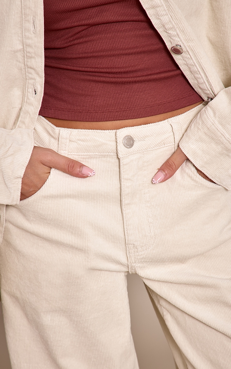 Ecru Cord Wide Leg Jeans image 4