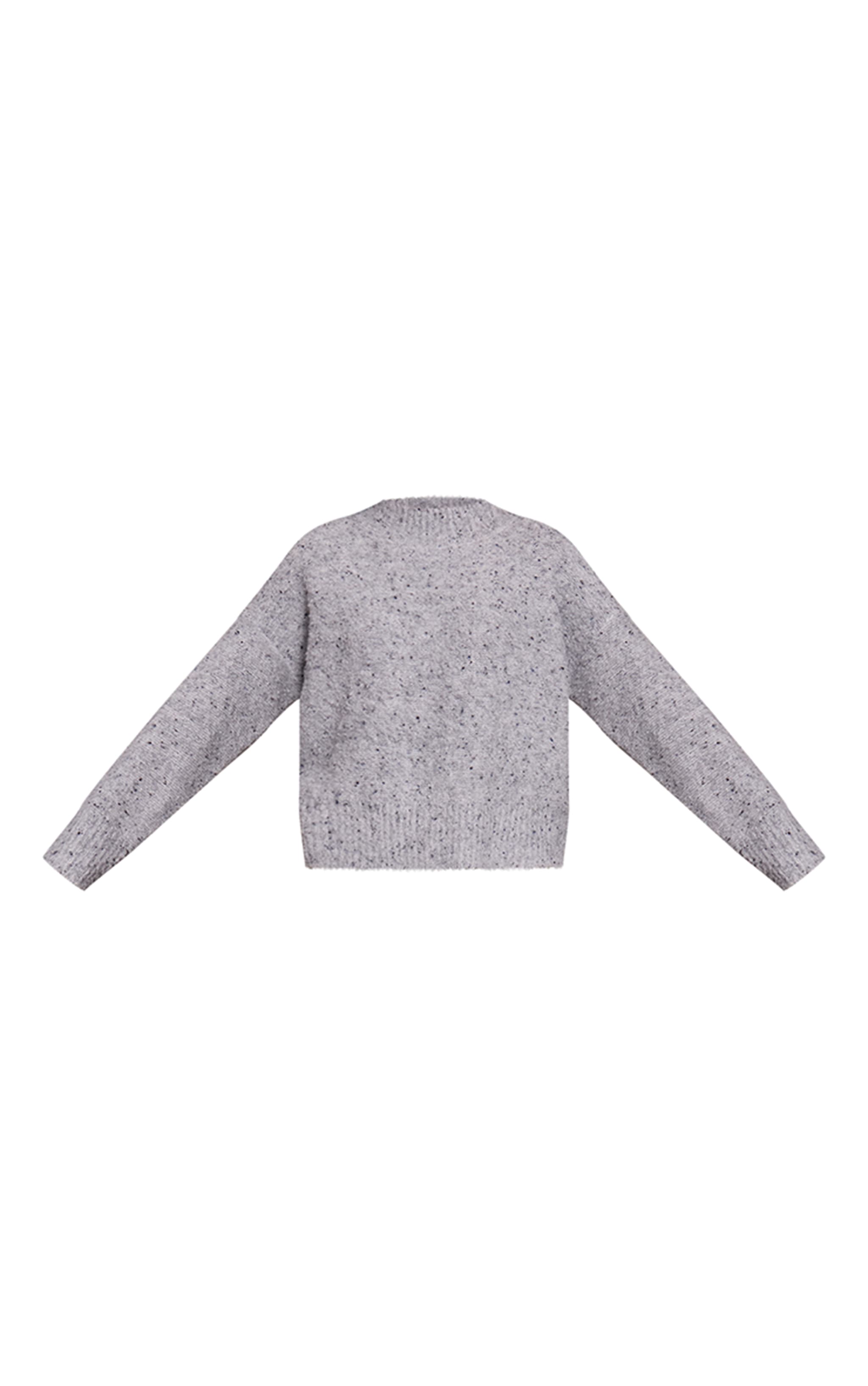 Grey Marl Oversized Sweater image 5