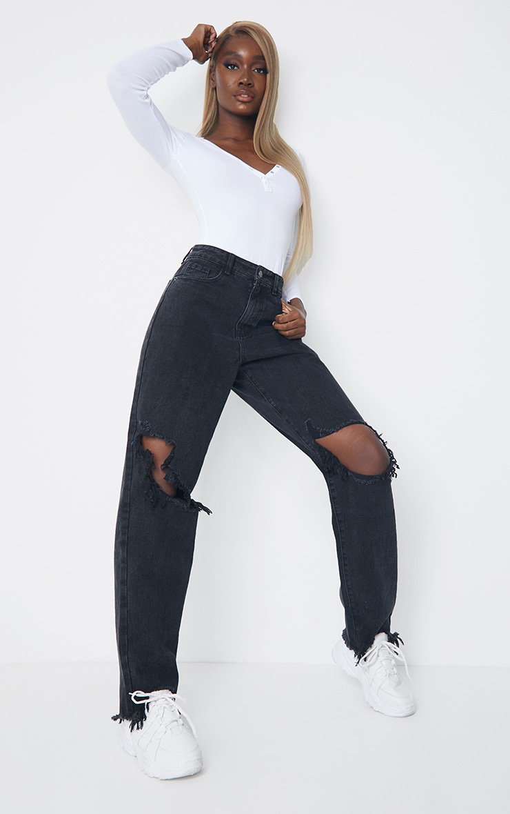 Tall black boyfriend jeans clearance
