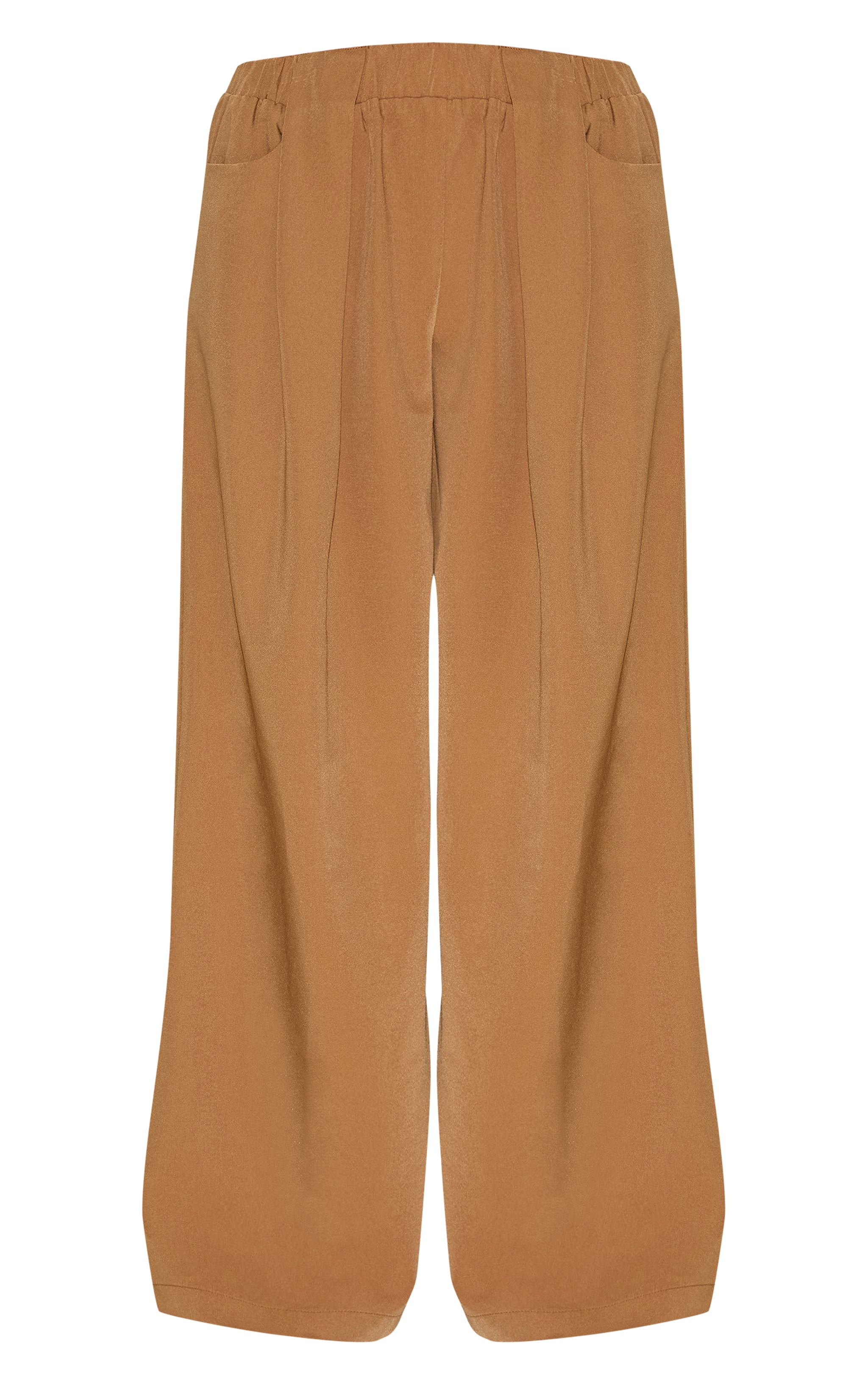 Taupe Stretch Waistband Detail Tailored Pants image 5