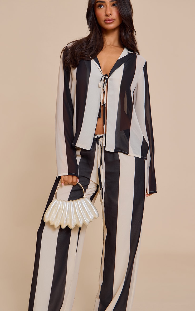 Petite Stripe Wide Leg Drawstring Pants image 2
