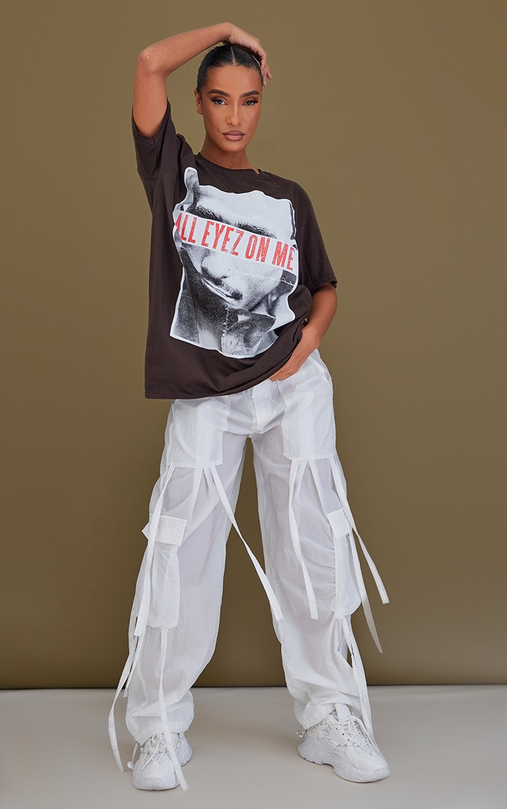 Chocolate Tupac All Eyez On Me Print T Shirt image 3