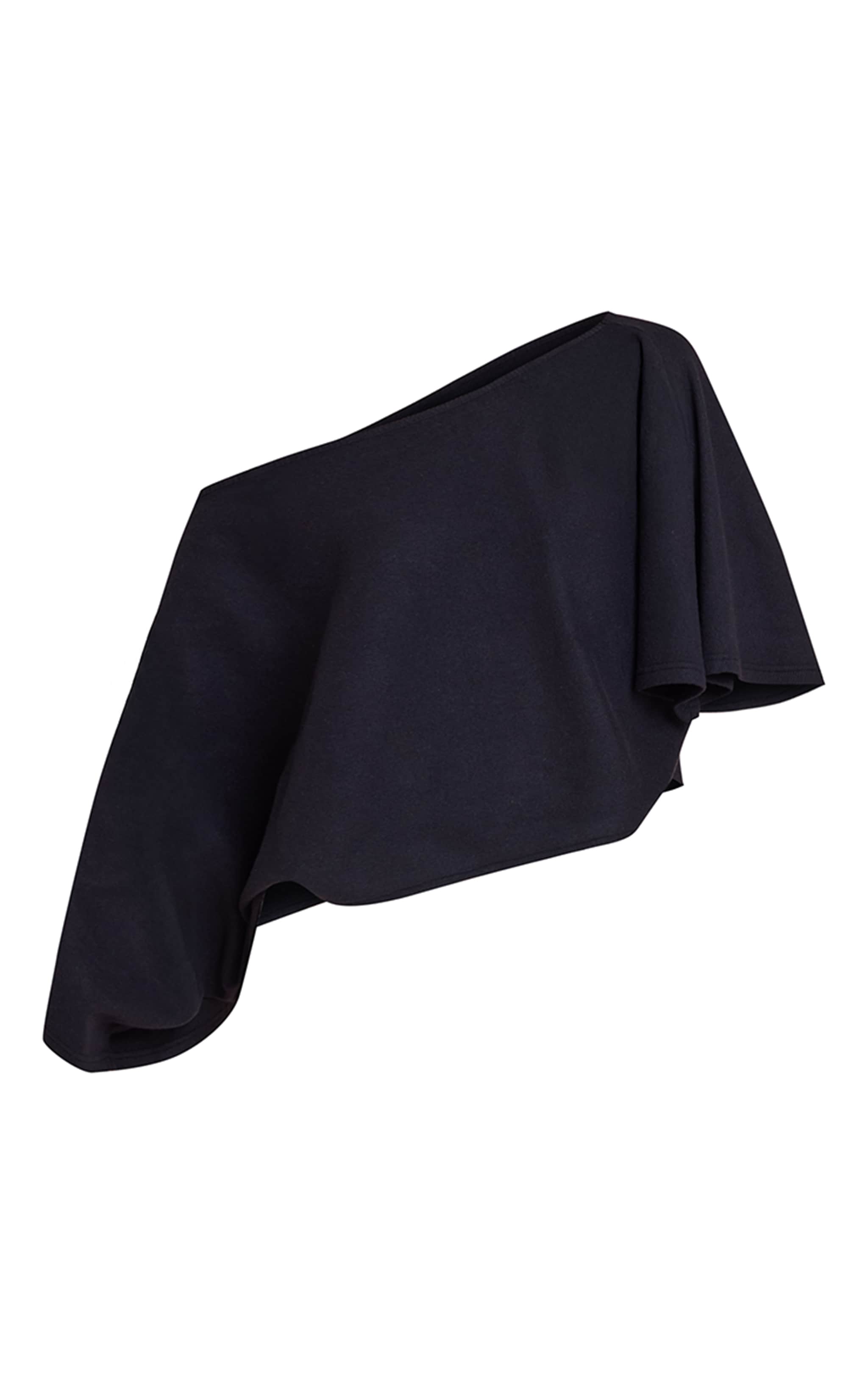 Navy Heavy Brushed Rib Cape Sleeve Top image 5