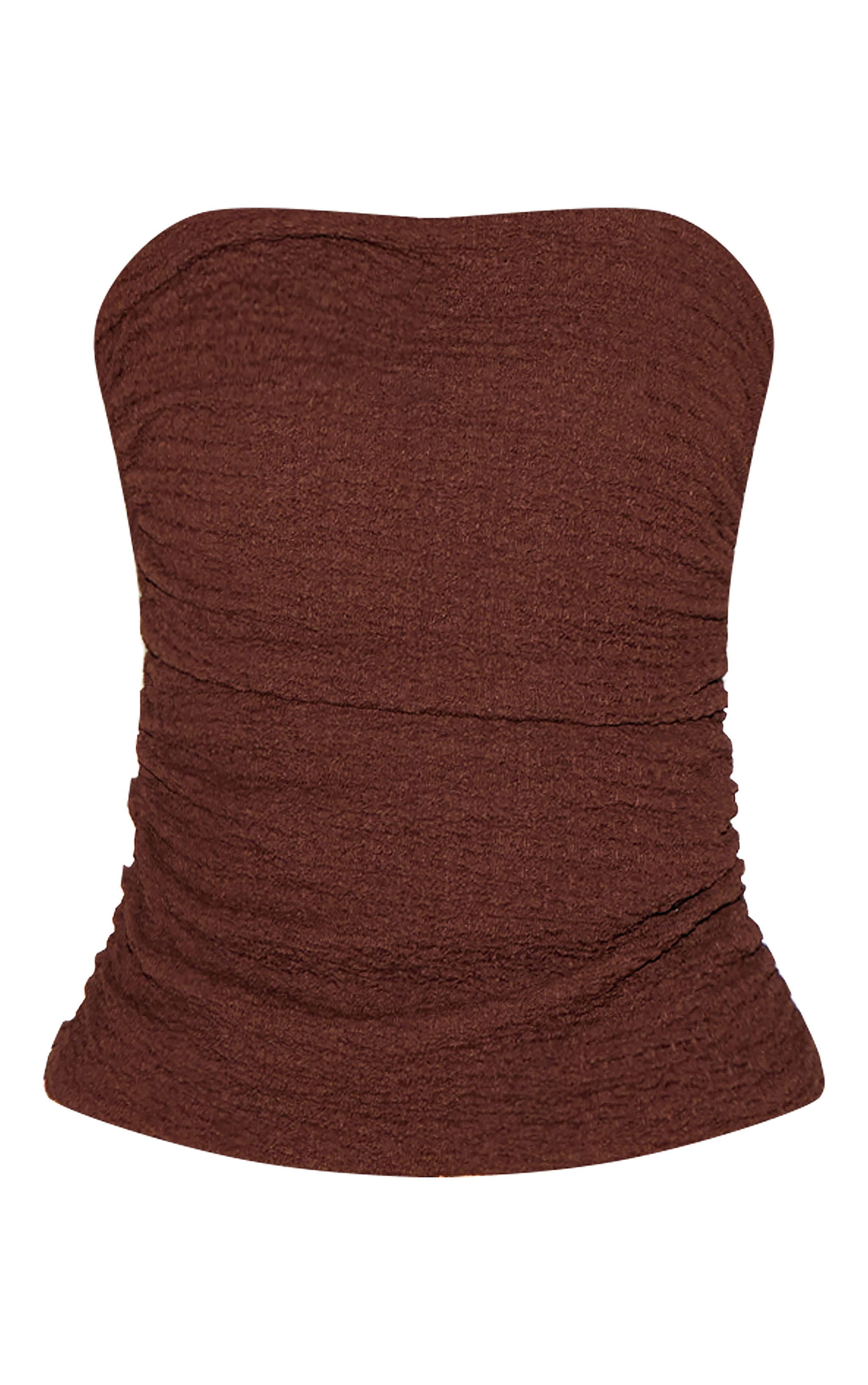 Chocolate Textured Double Layer Bandeau Top image 5