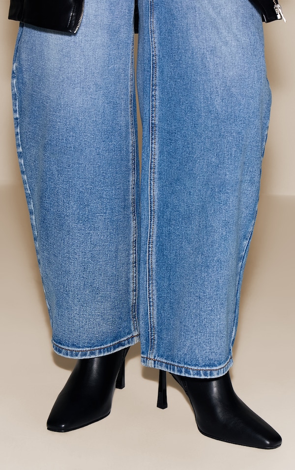 Black PU Ruched Chiseled Toe Ankle Boots