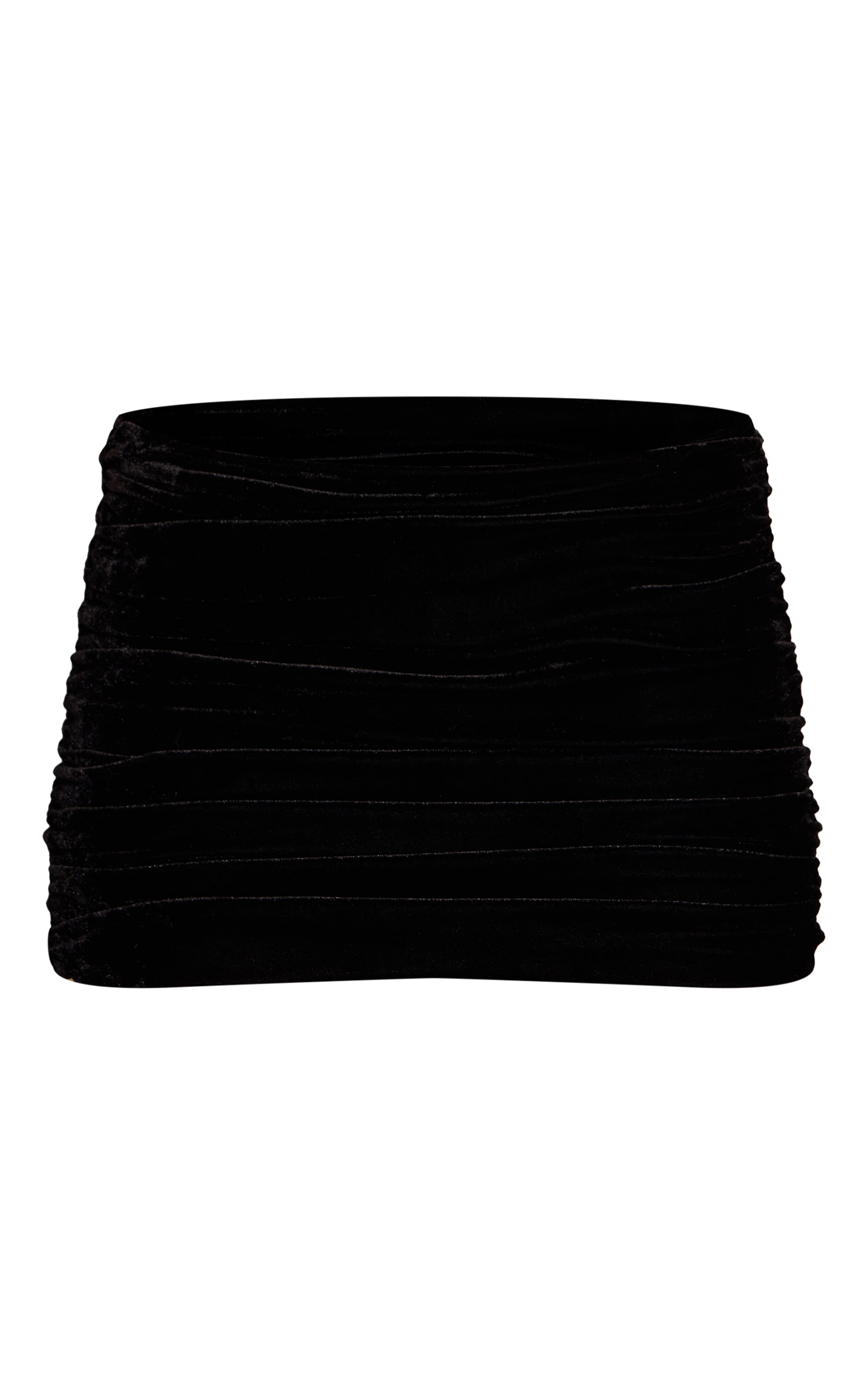 Black Velvet Extreme Ruched Micro Mini Skirt image 6