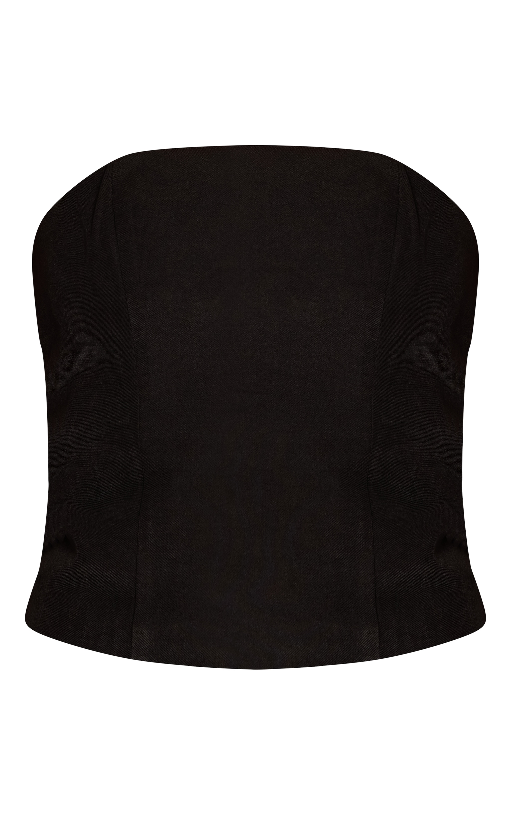 Black Tailored Woven Boned Corset Top  image 5