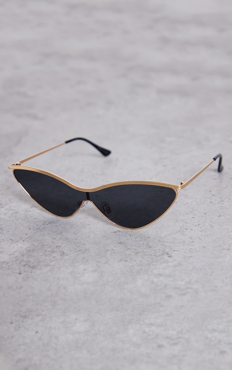 Black Matte Over Frame Cat Eye Sunglasses image 3