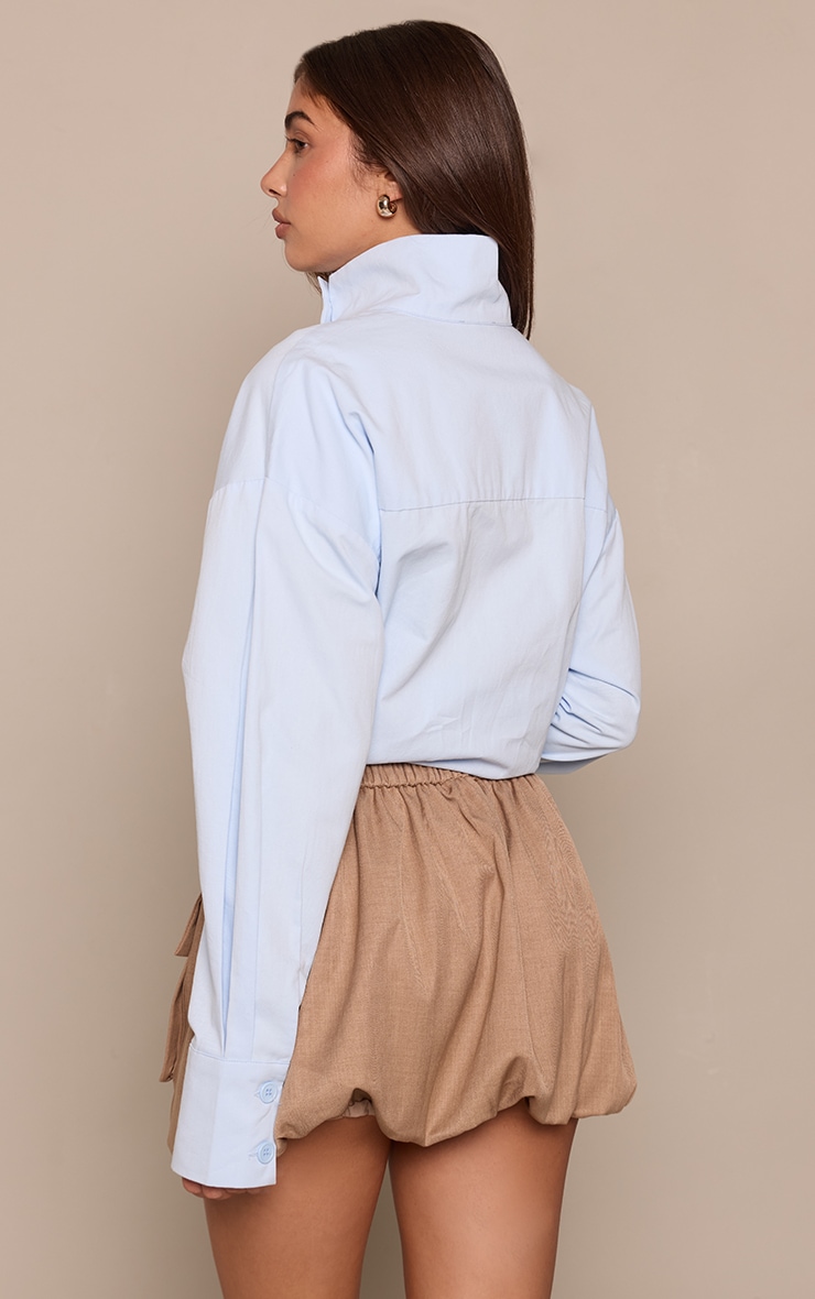 Camel Woven Utility PuffBall Mini Skirt image 3