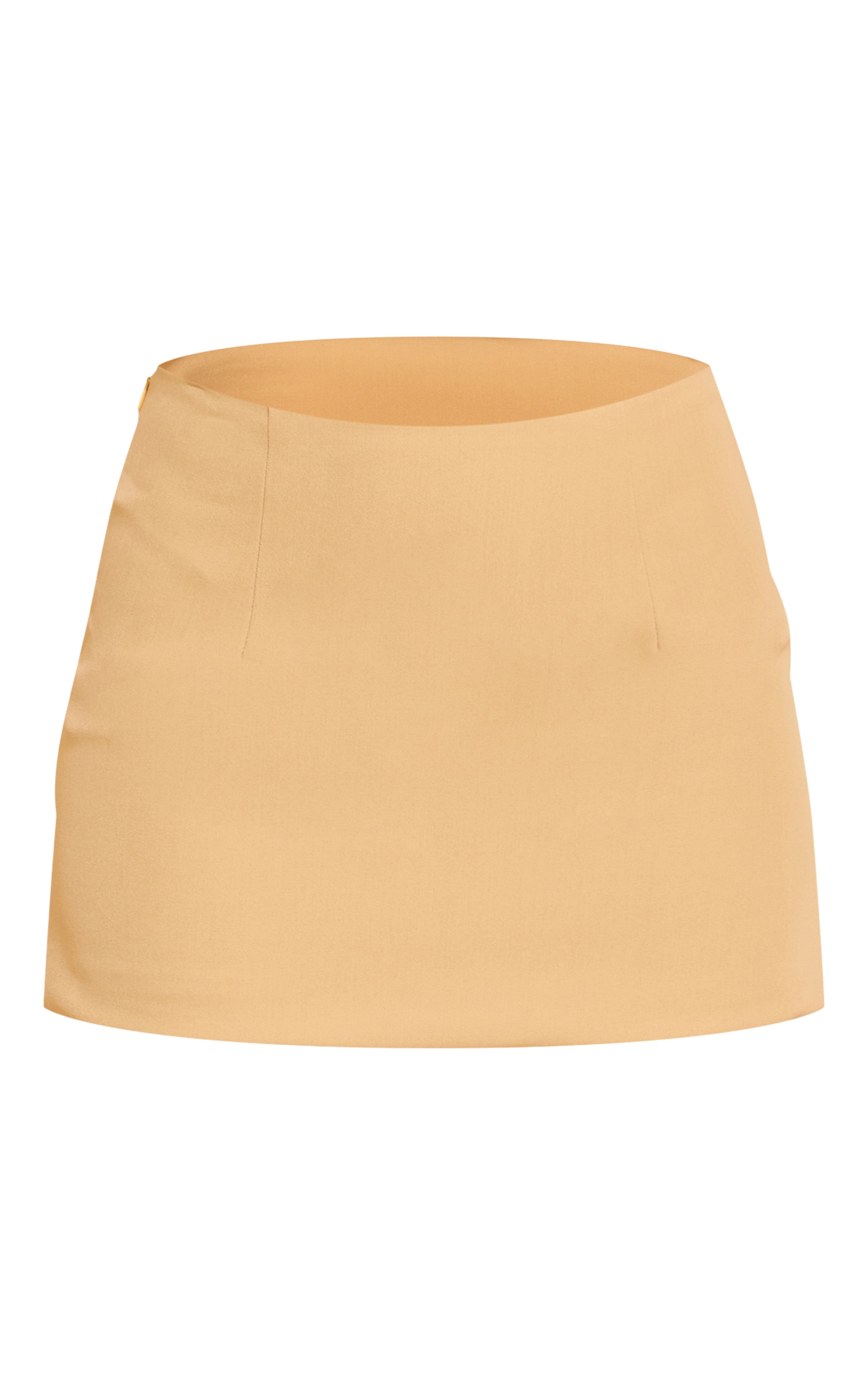 Mini-jupe trapèze tissée caramel roux image 6